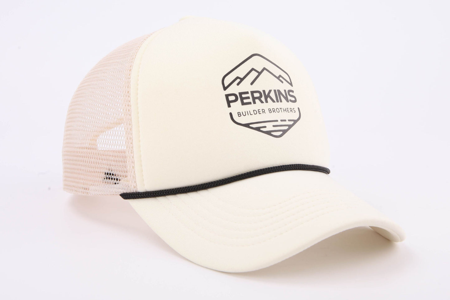 Perkins Builder Brothers Foam Snapback Trucker Hat, Cream