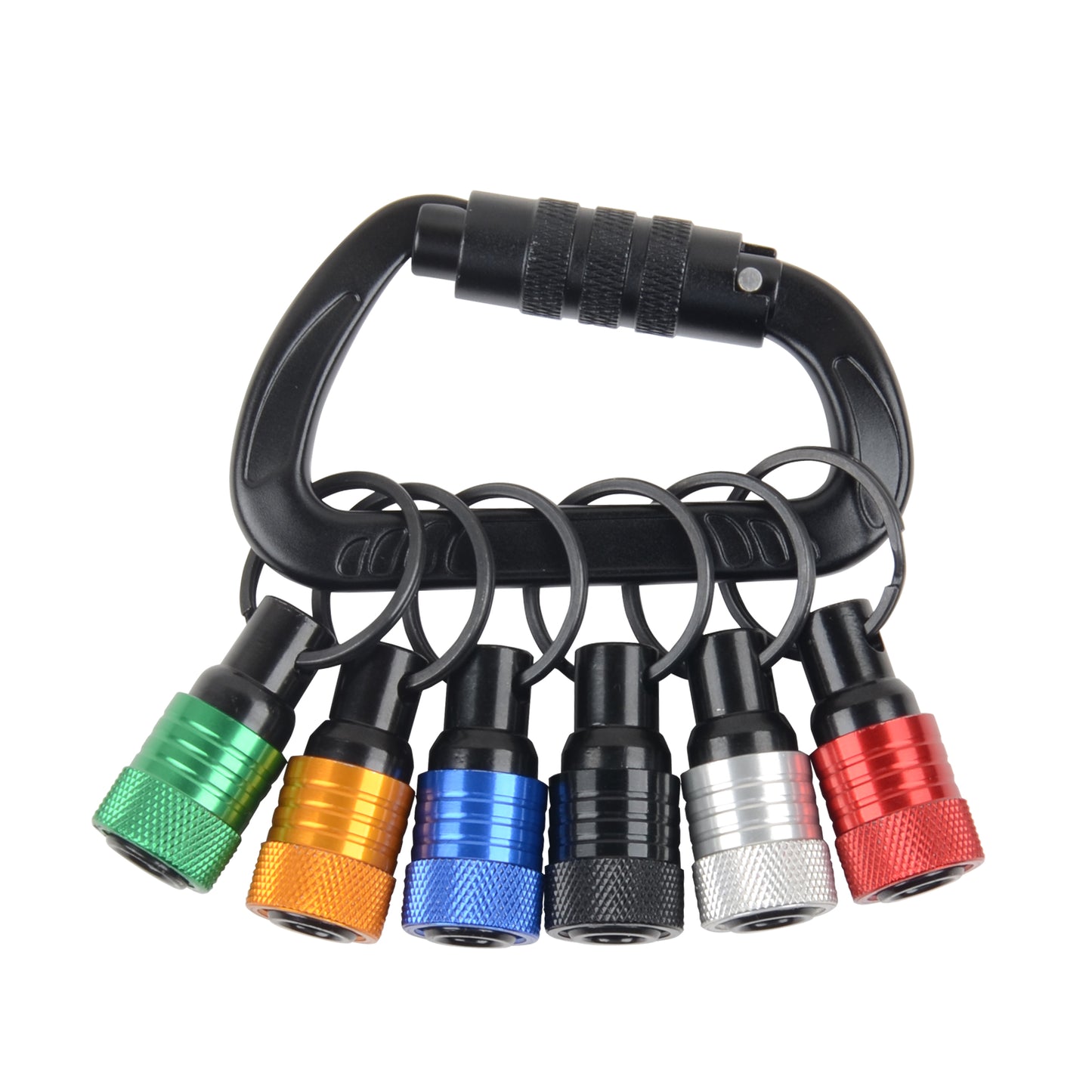 Perkins Builder Brothers PRO 6-Piece Quick-Change Screwdriver Carabiner Bit Holder Set
