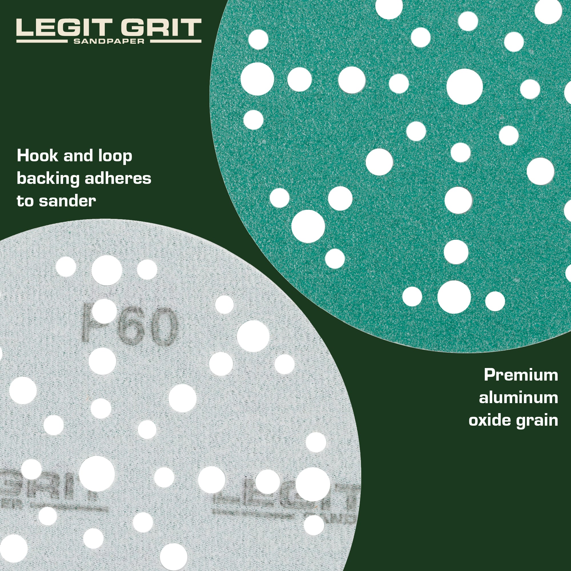 Legit Grit 6 inch Sand paper Disc, 49-Hole