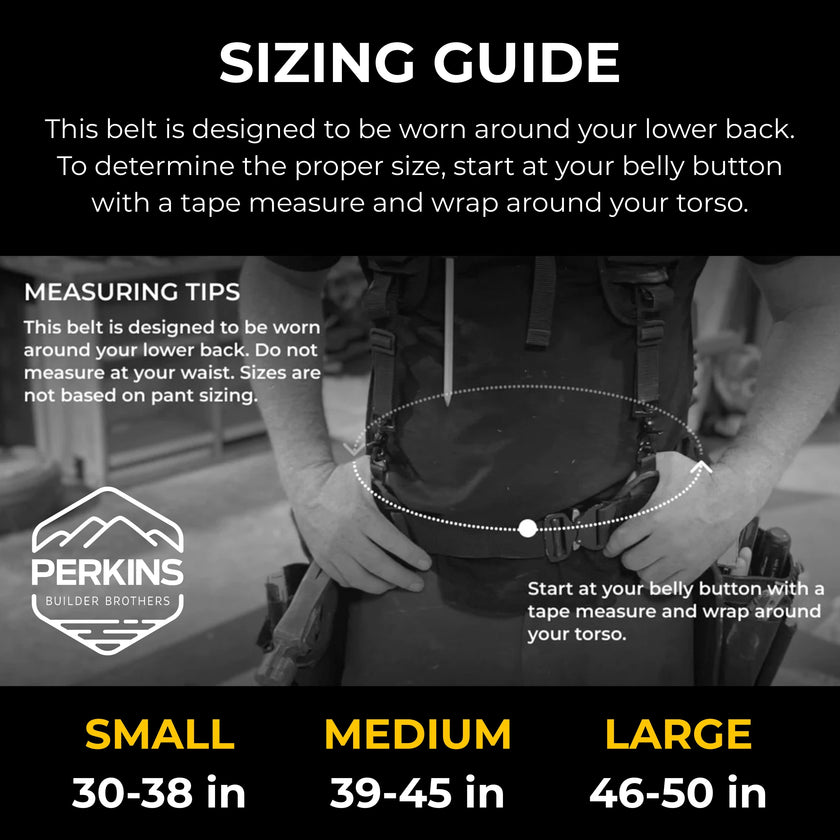Essential Low Profile Toolbelt - Perkins Builder Brothers