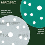 Legit Grit 6 inch Sand paper Disc, 15 - Hole - Perkins Builder Brothers