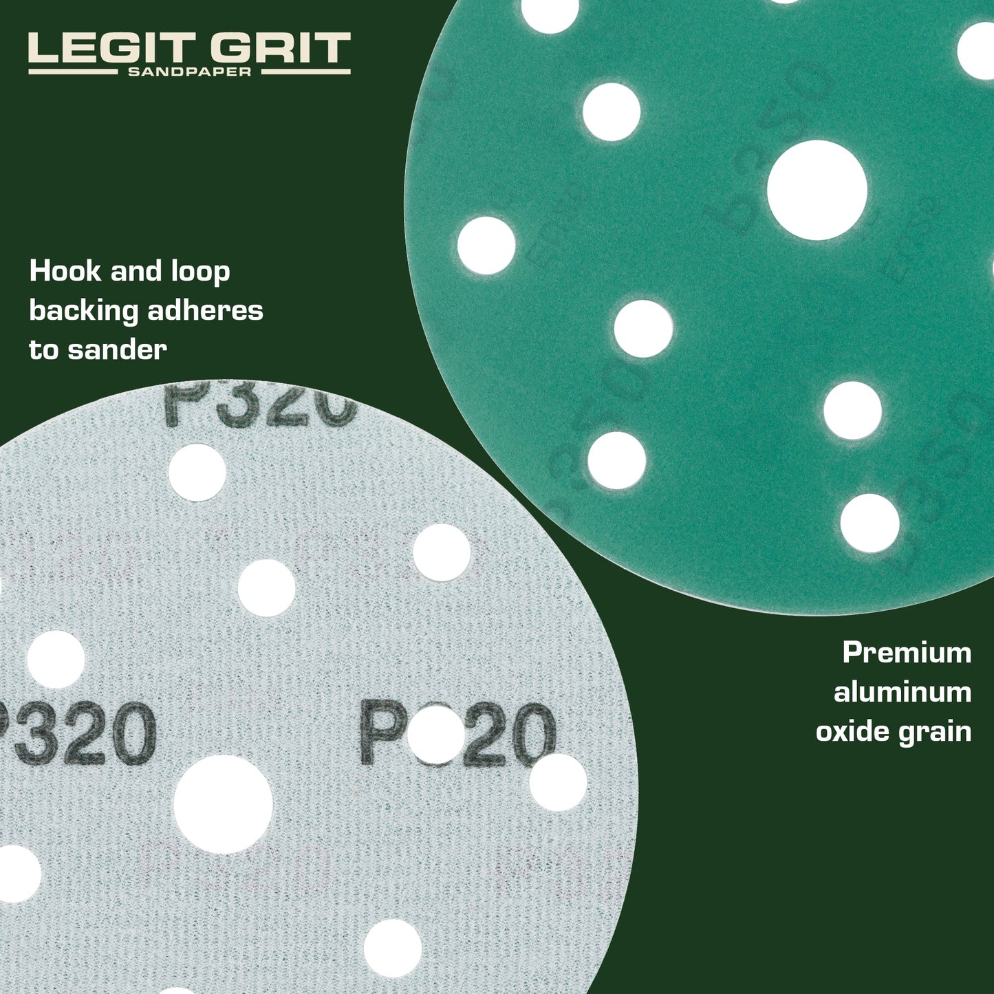 Legit Grit 6 inch Sand paper Disc, 15 - Hole - Perkins Builder Brothers