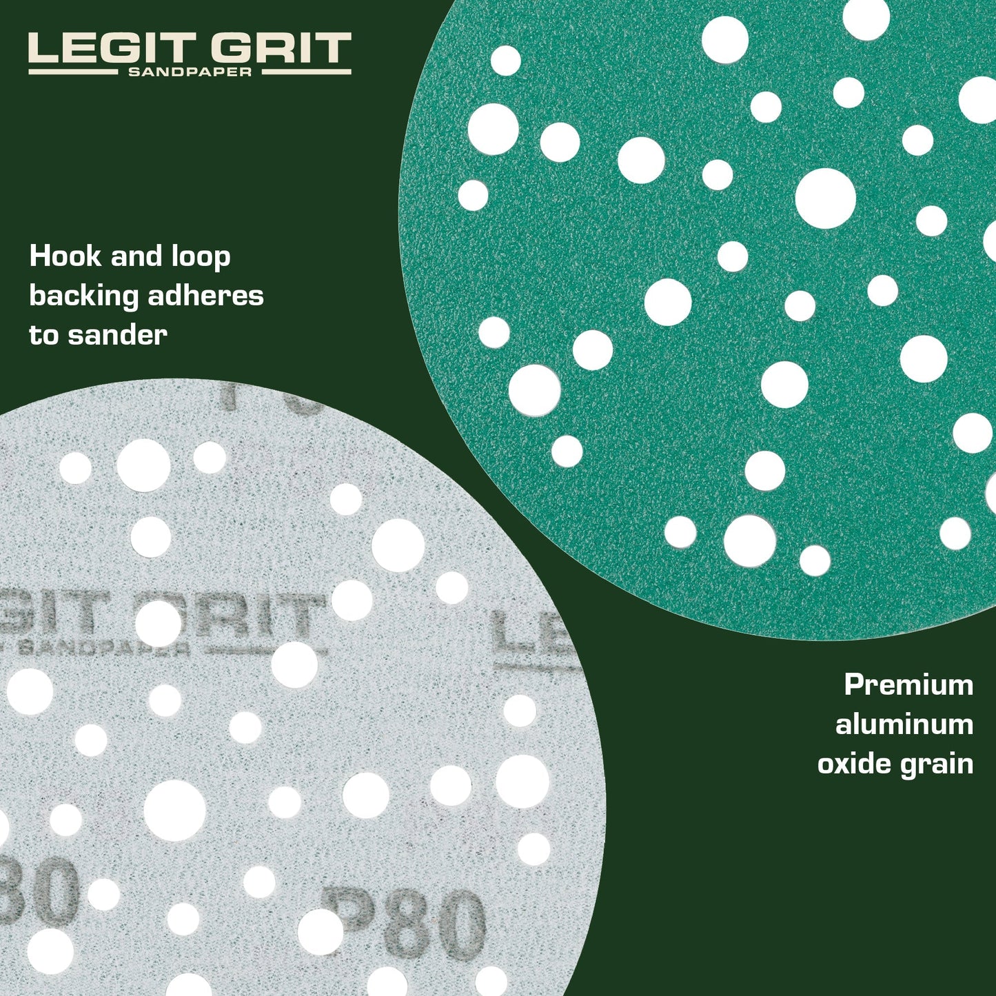 Legit Grit 6 inch Sand paper Disc, 49 - Hole - Perkins Builder Brothers