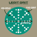 Legit Grit 6 inch Sand paper Disc, 49 - Hole - Perkins Builder Brothers