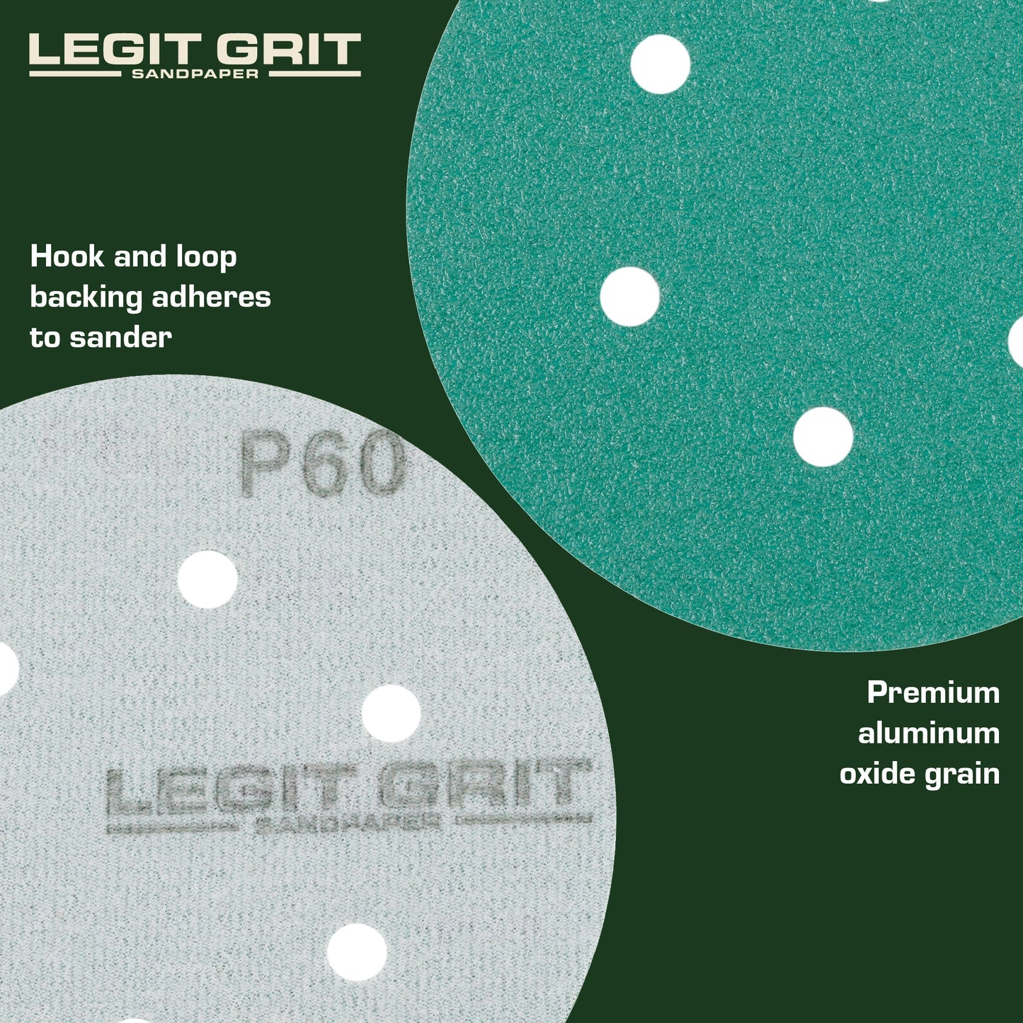 Legit Grit 6 inch Sand paper Disc, 6 - Hole - Perkins Builder Brothers