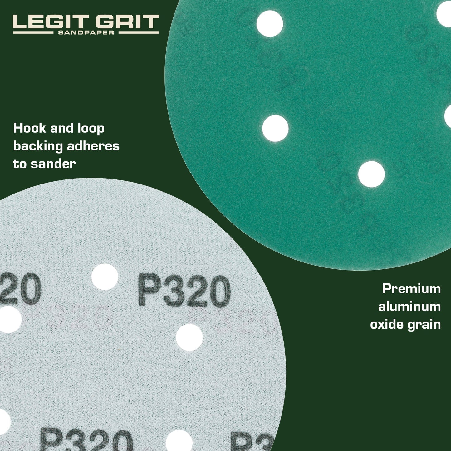Legit Grit 6 inch Sand paper Disc, 6 - Hole - Perkins Builder Brothers