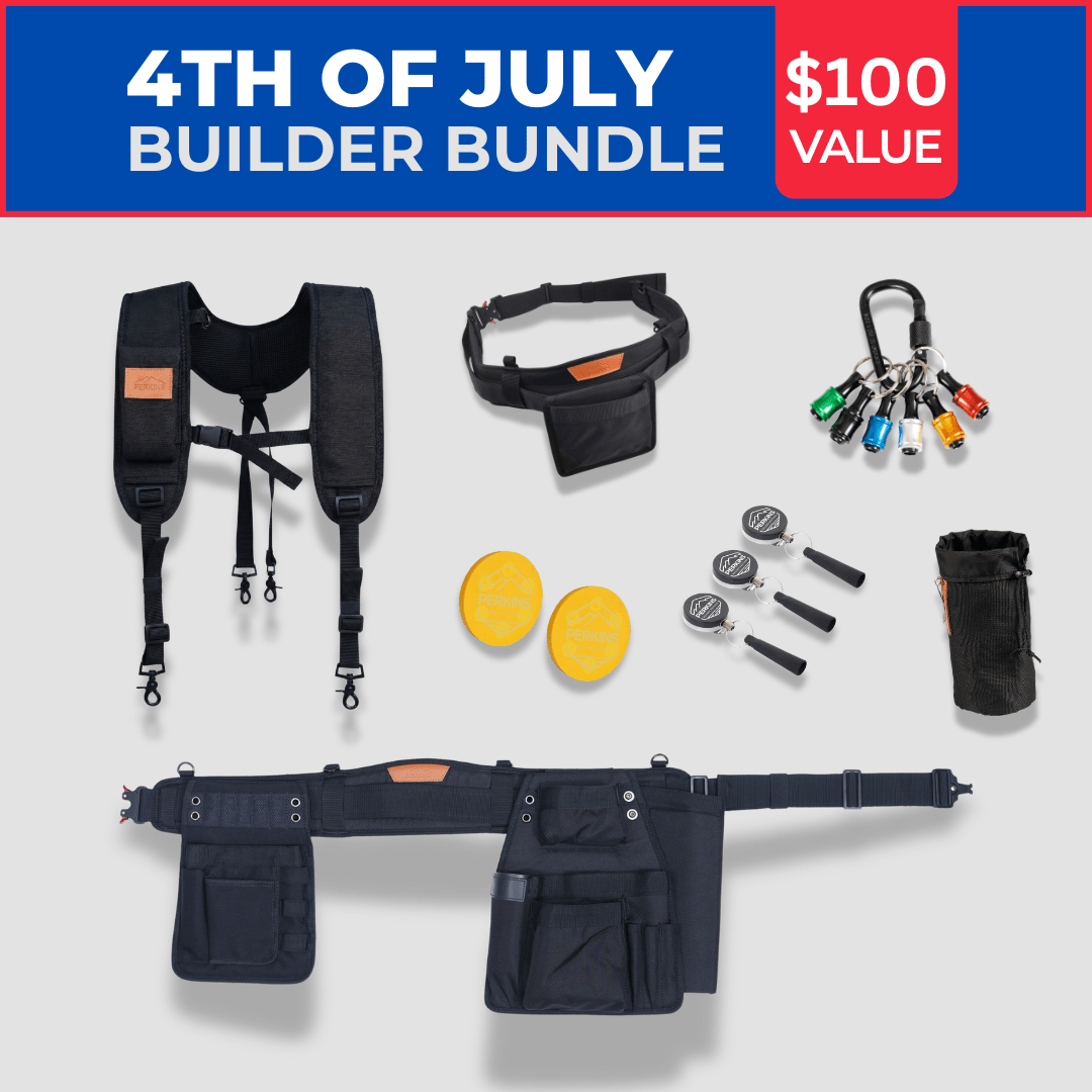 Perkins Builder Belt — 4th of July Bundle (Tool Belt Set + 5 Accessories) - Perkins Builder Brothers
