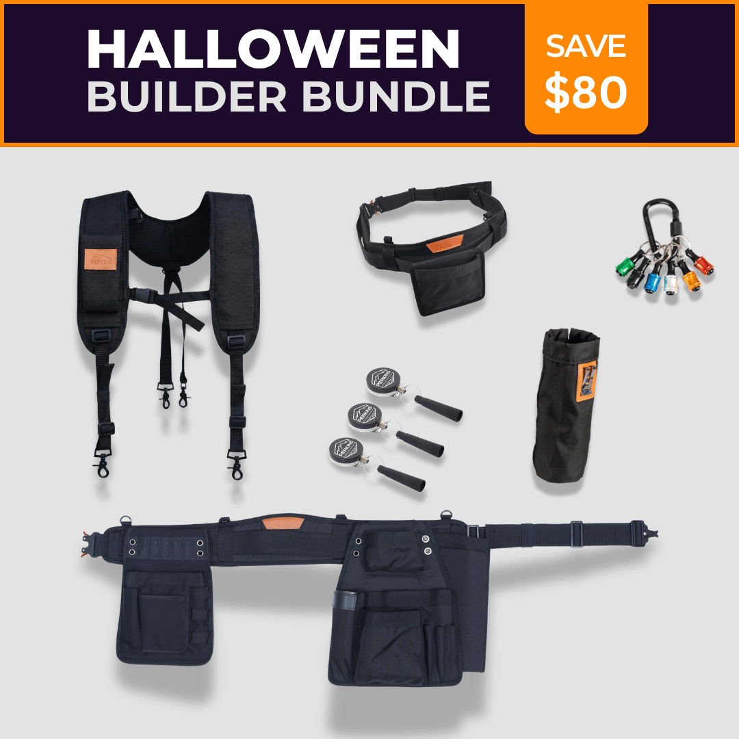 Perkins Builder Belt — Halloween Bundle (Tool Belt Set + 4 Accessories) - Perkins Builder Brothers