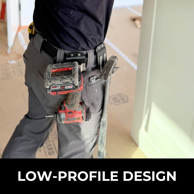 Perkins Builder Brothers Clip - On Tool Belt Drill Holder For Cordless Drill, Tape Measure, and Impact Driver - Perkins Builder Brothers