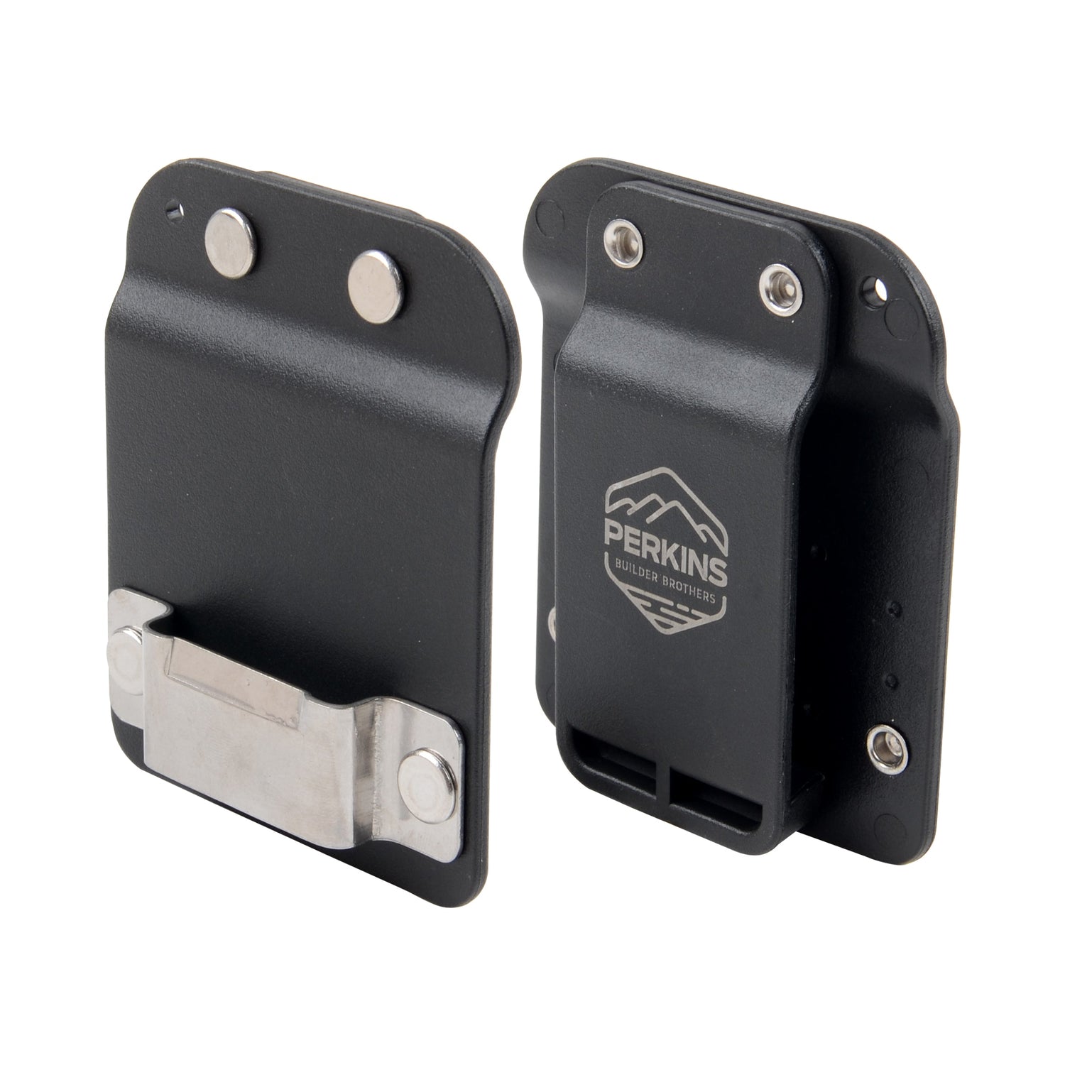 Perkins Builder Brothers Clip - On Tool Belt Tape Holder For Tape Measure, Utility Knife, and Flashlight - Perkins Builder Brothers
