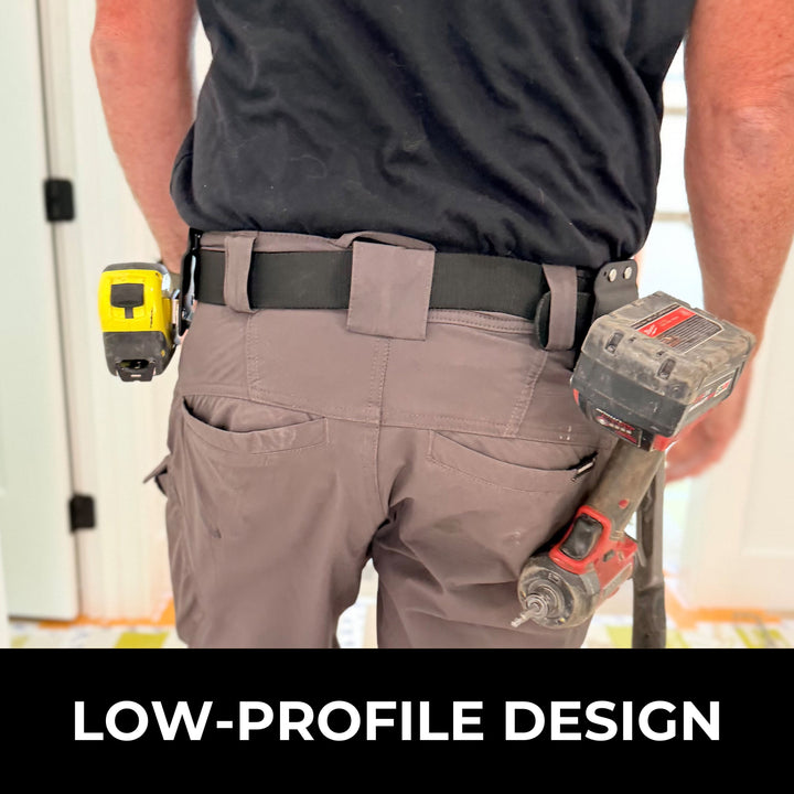 Perkins Builder Brothers Clip - On Tool Belt Tape Holder For Tape Measure, Utility Knife, and Flashlight - Perkins Builder Brothers