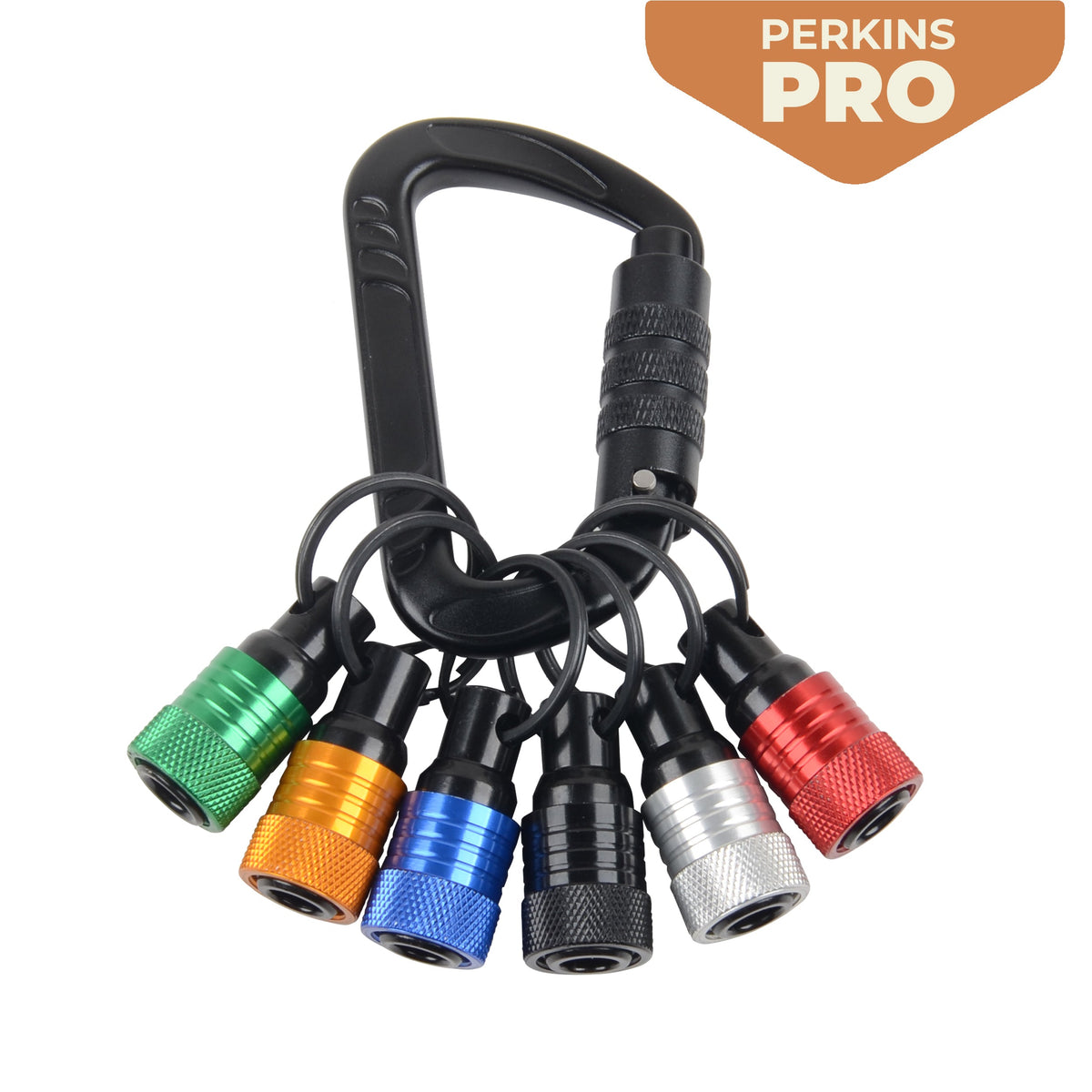 Perkins Builder Brothers PRO 6-Piece Quick-Change Screwdriver Carabiner Bit Holder Set - Perkins Builder Brothers
