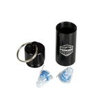 Perkins Builder Brothers 19dB Earplugs with Black Keyring Carrying Case, (includes 3 sizes) - Perkins Builder Brothers