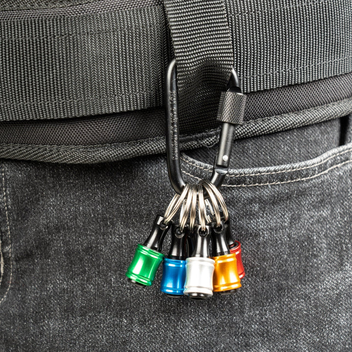 Perkins Builder Brothers 6 - Piece Quick - Change Screwdriver Carabiner Bit Holder Set - Perkins Builder Brothers